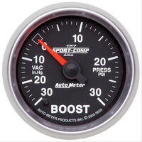 Auto Meter Sport-Comp II Boost/Vacuum Gauge 2-1/16" Full Sweep Electric 30 In Hg./30 psi AU3659