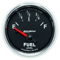 Auto Meter GS Series Fuel Level Gauge 2-1/16" In-Dash Short Sweep 240-33 ohms
