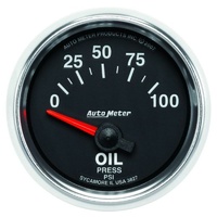 Auto Meter GS Series Oil Pressure Gauge 2-1/16" In-Dash Electric 0 100 psi