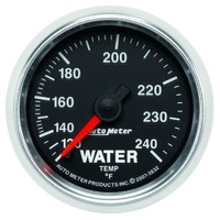 Auto Meter GS Series Water Temperature Gauge 2-1/16" In-Dash Mech 120-240°F