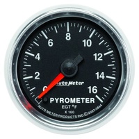 Auto Meter GS Series Pyrometer Gauge 2-1/16" In-Dash FullSweep Electric 0-1600°F