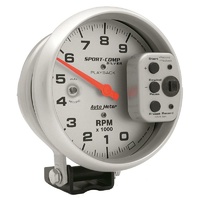 Auto Meter Ultra-Lite Sport-Comp Silver Playback Tachometer 5" 0-9,000 rpm