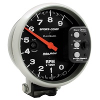Auto Meter Sport-Comp Series Playback Tachometer 5" Pedestal Mount 0-9,000 rpm