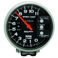 Auto Meter Sport-Comp Series Playback Tachometer 5" Pedestal Mount 0-11,000 rpm
