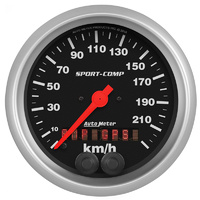 Auto Meter Sport-Comp GPS Speedometer3-3/8" In-Dash Metric 0-225 kph AU3982-M