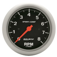 Auto Meter Sport-Comp Series Tachometer 3-3/8" In-Dash 0-8,000 rpm AU3991