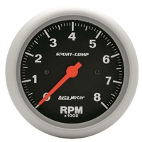 Auto Meter Sport-Comp Series Tachometer 3-3/8" In-Dash 0-8,000 rpm AU3991