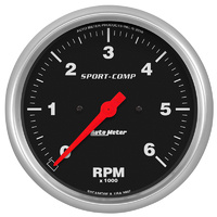 Auto Meter Sport-Comp Series Tachometer5" In-Dash 0-6,000 rpm AU3997