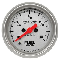 Auto Meter Ultra-Lite Series Fuel Level Gauge 2-1/16" Programmable 0-280 ohms