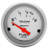 Auto Meter Ultra-Lite Series Fuel Level Gauge 2-1/16" Short Sweep 16-158 ohms