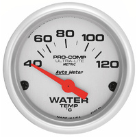 Auto Meter Ultra-Lite Series Water Temperature Gauge 2-1/16" Electric 40-120°C