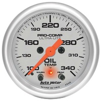 Auto Meter Ultra-Lite Series Oil Temperature Gauge 2-1/16" Electric 100-340°F
