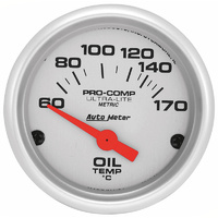 Auto Meter Ultra-Lite Series Oil Temperature Gauge 2-1/16" Electric 60-170°C