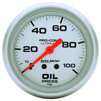 Auto Meter Ultra-Lite Series Oil Pressure Gauge 2-5/8" Mechanical 0-100 psi