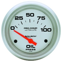 Auto Meter Ultra-Lite Series Oil Pressure Gauge 2-5/8" Electric 0-100 psi AU4427
