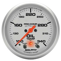 Auto Meter Ultra-Lite Series Oil Temperature Gauge 2-5/8" Electric 100-340°F