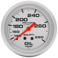Auto Meter Ultra-Lite Series Oil Temperature Gauge 2-5/8" Mechanical 140-280°F