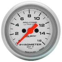 Auto Meter Ultra-Lite Series Pyrometer Gauge 2-5/8" Full Sweep Electric 0-1600°F