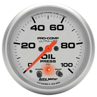 Auto Meter Ultra-Lite Series Oil Pressure Gauge 2-5/8" Electric 0-100 psi AU4452