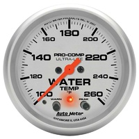 Auto Meter Ultra-Lite Series Water Temperature Gauge 2-5/8" Electric 100-260°F