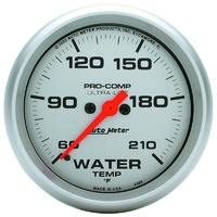 Auto Meter Ultra-Lite Series Water Temperature Gauge 2-5/8" Electric 60-210°F
