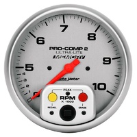 Auto Meter Ultra-Lite Series Tachometer 5" In-Dash Dual Range Memory 0-10,000rpm