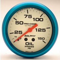 Auto Meter Ultra-Nite Series Oil Pressure Gauge 2-5/8" Mechanical 0-150 psi