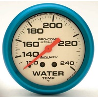 Auto Meter Ultra-Nite Series Water Temperature Gauge 2-5/8" Mechanical 120-240°F