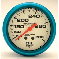 Auto Meter Ultra-Nite Series Oil Temperature Gauge 2-5/8" Mechanical 140-280°F