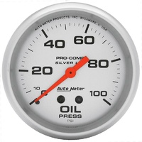 Auto Meter Ultra-Lite Series Oil Pressure Gauge 2-5/8" Liquid Filled 0-100 psi
