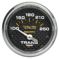 Auto Meter Carbon Fiber Series Transmission Temperature Gauge 2-1/16" 100-250°F