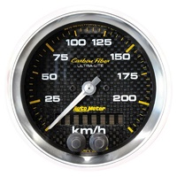 Auto Meter Carbon Fibre Series GPS Speedometer3-3/8" In-Dash Metric 0-225 kph