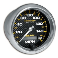 Auto Meter Carbon Fiber Series Speedometer 3-3/8" In-Dash Programmable 0-160 mph