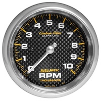 Auto Meter Carbon Fiber Series Tachometer 3-3/8" In-Dash 0-10,000 rpm AU4798
