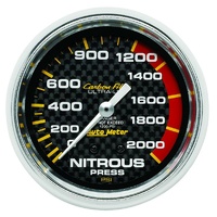 Auto Meter Carbon Fiber Series Nitrous Pressure Gauge 2-5/8" Mech 0-2000 psi