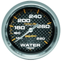 Auto Meter Carbon Fiber Series Water Temperature Gauge 2-5/8" Mech 140-280°F