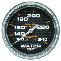 Auto Meter Carbon Fiber Series Water Temperature Gauge 2-5/8" Mech 120-240°F