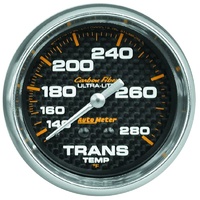 Auto Meter Carbon Fiber Series Transmission Temperature Gauge 2-5/8" 140-280°F 