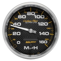 Auto Meter Carbon Fiber Series Speedometer 5" In-Dash Programmable 0-160 mph