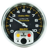 Auto Meter Carbon Fiber Series Tachometer 5" In-Dash Memory 0-10,000 rpm AU4894