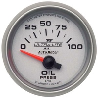 Auto Meter Ultra-Lite II Series Oil Pressure Gauge 2-1/16" Electric 0-100 psi