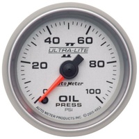 Auto Meter Ultra-Lite II Series Oil Pressure Gauge 2-1/16" Electric 0-100 psi