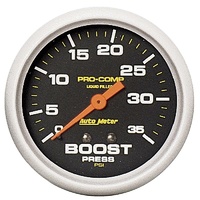 Auto Meter Pro-Comp Series Boost Gauge 2-5/8" Liquid Filled Mechanical 0-35 psi