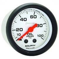 Auto Meter Phantom Series Oil Pressure Gauge 2-1/16" Mechanical 0-100 psi AU5721