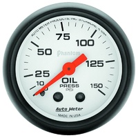 Auto Meter Phantom Series Oil Pressure Gauge 2-1/16" Mechanical 0-150 psi AU5723