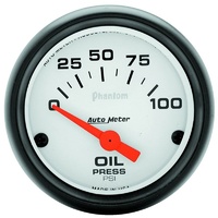 Auto Meter Phantom Series Oil Pressure Gauge 2-1/16" Electric 0-100 psi AU5727