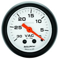 Auto Meter Phantom Series Vacuum Gauge 2-1/16" Mechanical 0-30 in. HG AU5784
