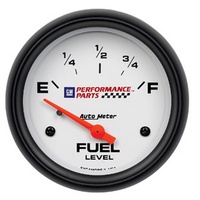 Auto Meter GMPP Fuel Level Gauge 2-5/8" White Dial Short Sweep Electric 0-90 ohm