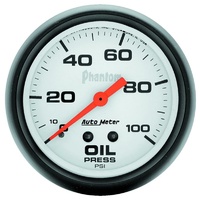 Auto Meter Phantom Series Oil Pressure Gauge 2-5/8" Mechanical 0-100 psi AU5821