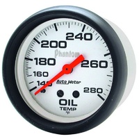 Auto Meter Phantom Oil Temperature Gauge 2-5/8" Full Sweep Mechanical 140-280°F